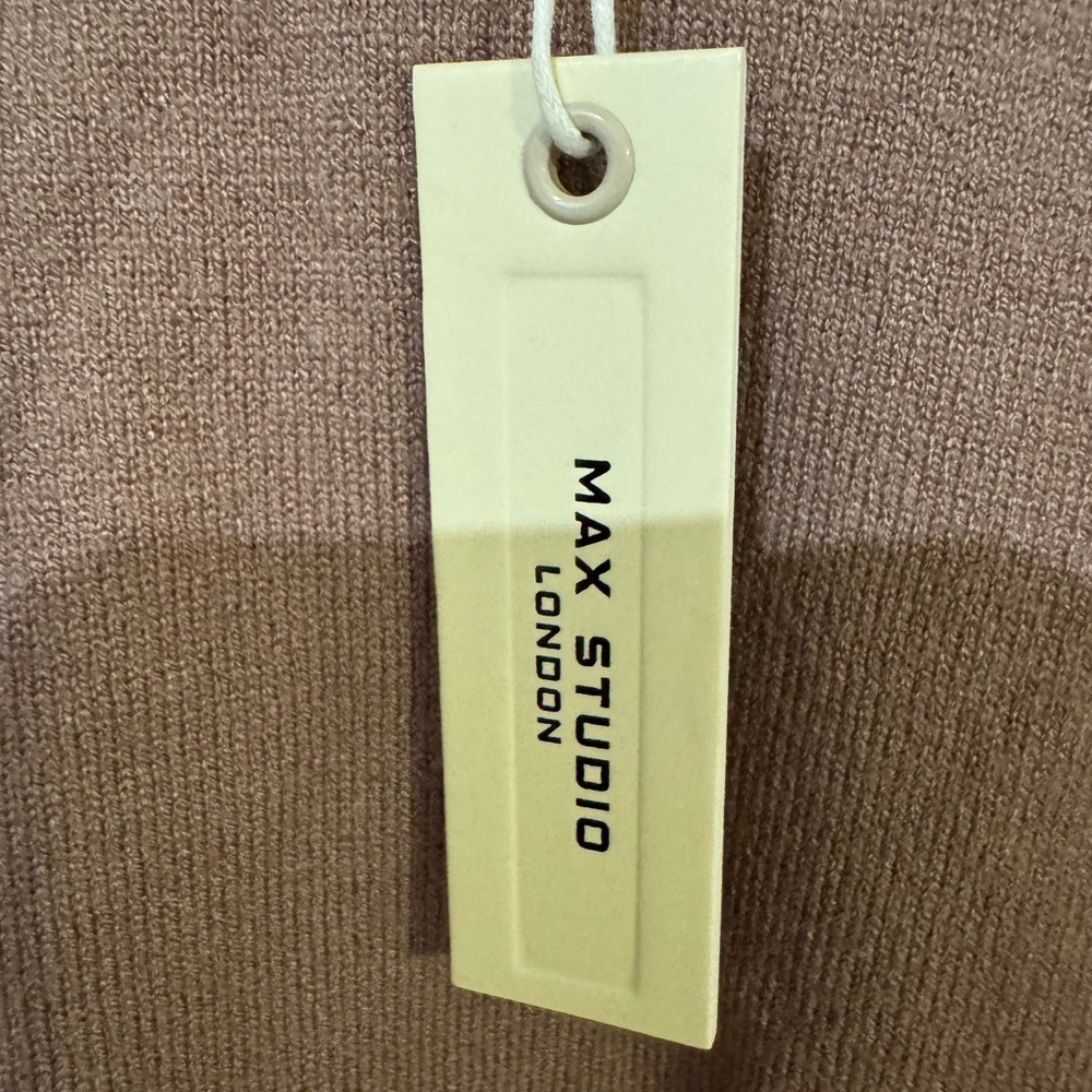 Max Studio 2 Piece Knit Lounge Set XL Taupe Hooded Sweater Wide Leg Pants NWT - Picture 7 of 8